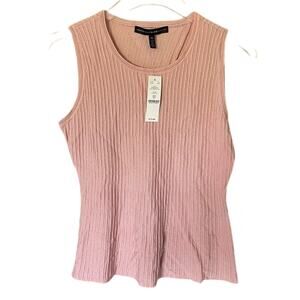 WHITE HOUSE BLACK MARKET Womens Pink Knit Sleeveless Tank SweaterTop Sz XS